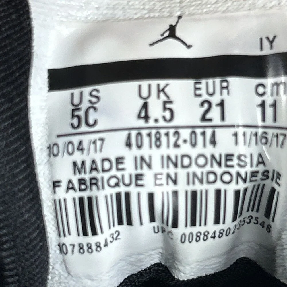 Nike Boys Air Jordan 9 401812-014 Black Basketball Shoes Sneakers Size 5C
